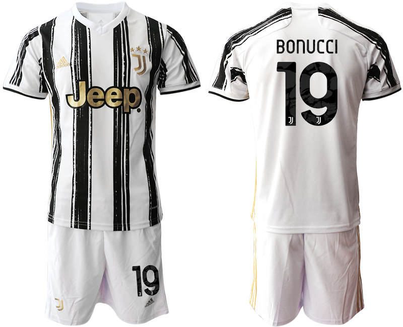 Men 2020-2021 club Juventus home #19 white black Soccer Jerseys